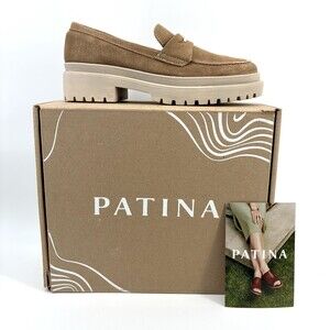 Portland Leather Patina Zoe Chunky Loafer Taupe Suede Size 11 New in Box